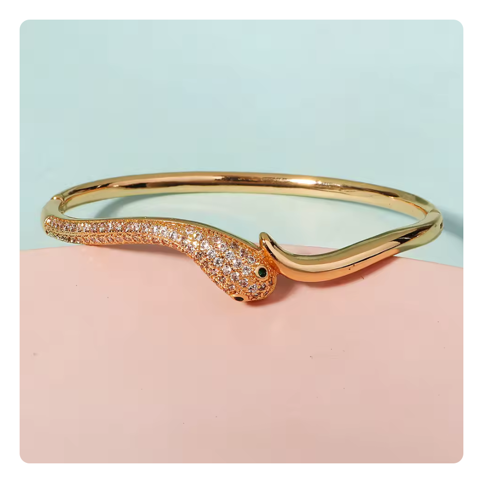 Moda de aço inoxidável cobra dourada pulseira para mulheres clássico animais pulseiras jóias acessórios verão como presentes