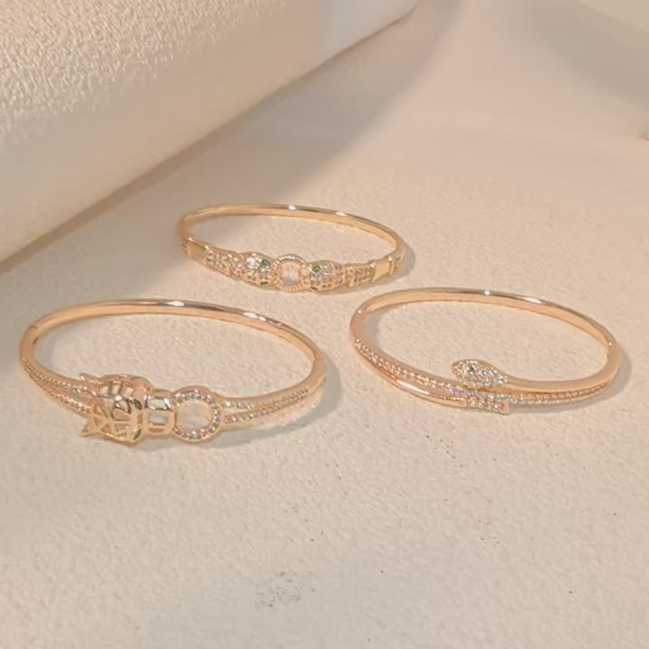 Moda de aço inoxidável cobra dourada coruja zircônia pulseira para mulheres clássico animais pulseiras jóias acessórios verão como presentes									